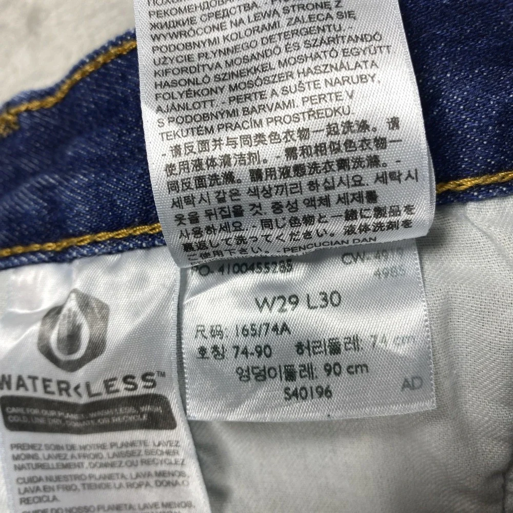 Levis 501 Men's Jeans W29x L30 Dark Indigo Blue Button Fly Straight Leg Denim